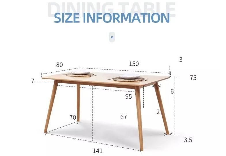 Furniture Modern Furniture Chair Home Furniture Wooden Furniture High Quality Simplicity Style Elegant Look Home Furniture Dining Table Set for 6 Wood Legs