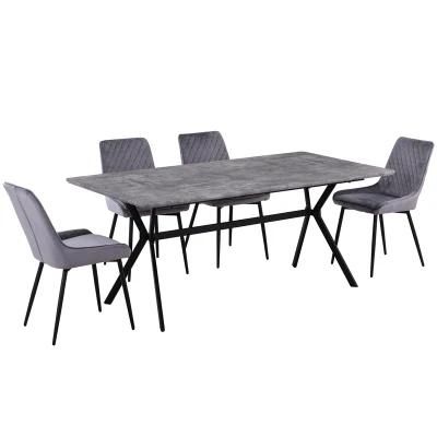 Natural Environmental Protection Kitchen Furniture Table Top Thickness Grey Dining Table Set