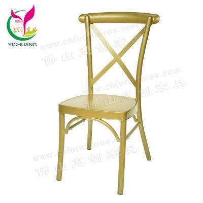 Yc-A68-07 Wholesale Outdoor Banquet Metal Vintage Chair Cross Back