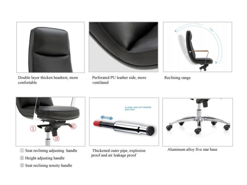Zode Ergonomic High Back Leather Chair Executive Manager Tilt Mechanism Conference Room Boss Office Chairs