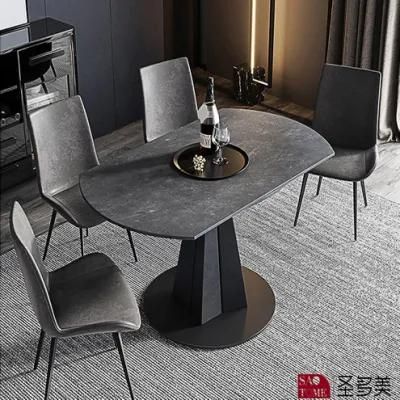 Different Design Extension Dining Table with Black Slate Top