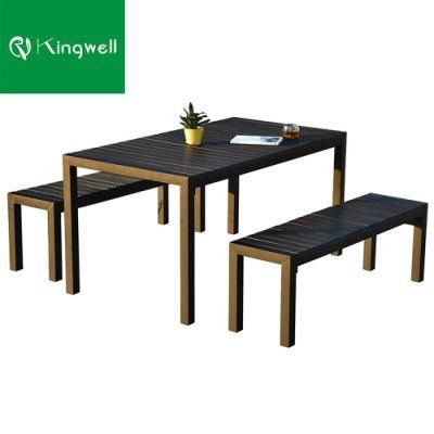 All Weather Garden Outdoor Furniture Set Modern Teak Bench Table and Chair