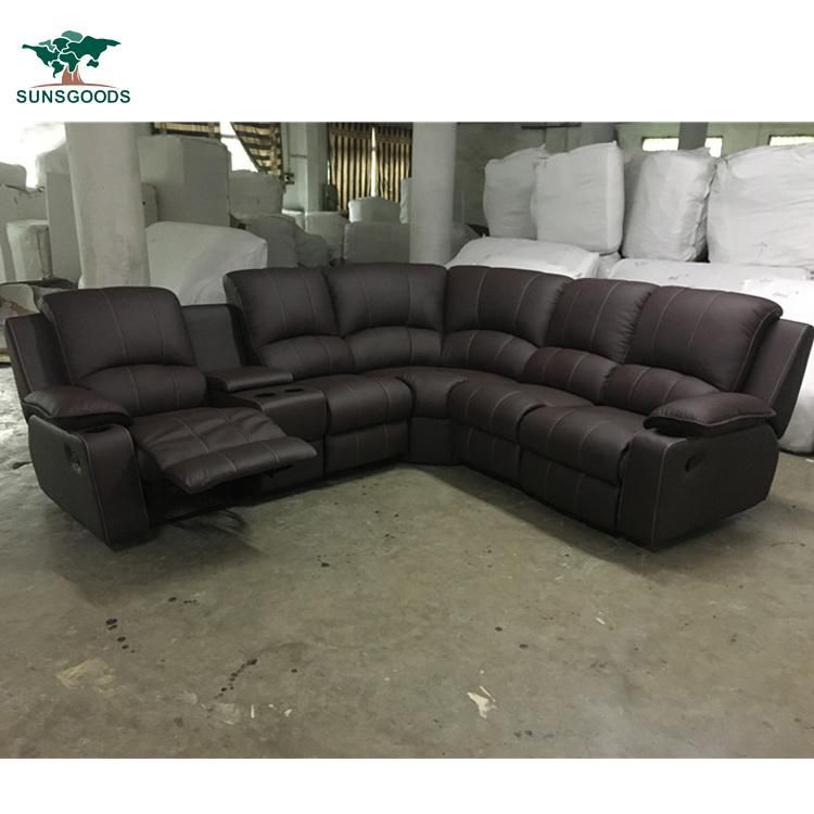 Modern Designs Leisure PU Leather Home Furniture Genuine Leather Corner Sofa