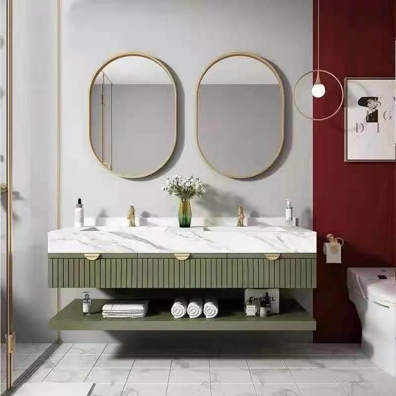 MDF Melamine Modern Customized ODM Hotel Modern Wall Bathroom Furniture