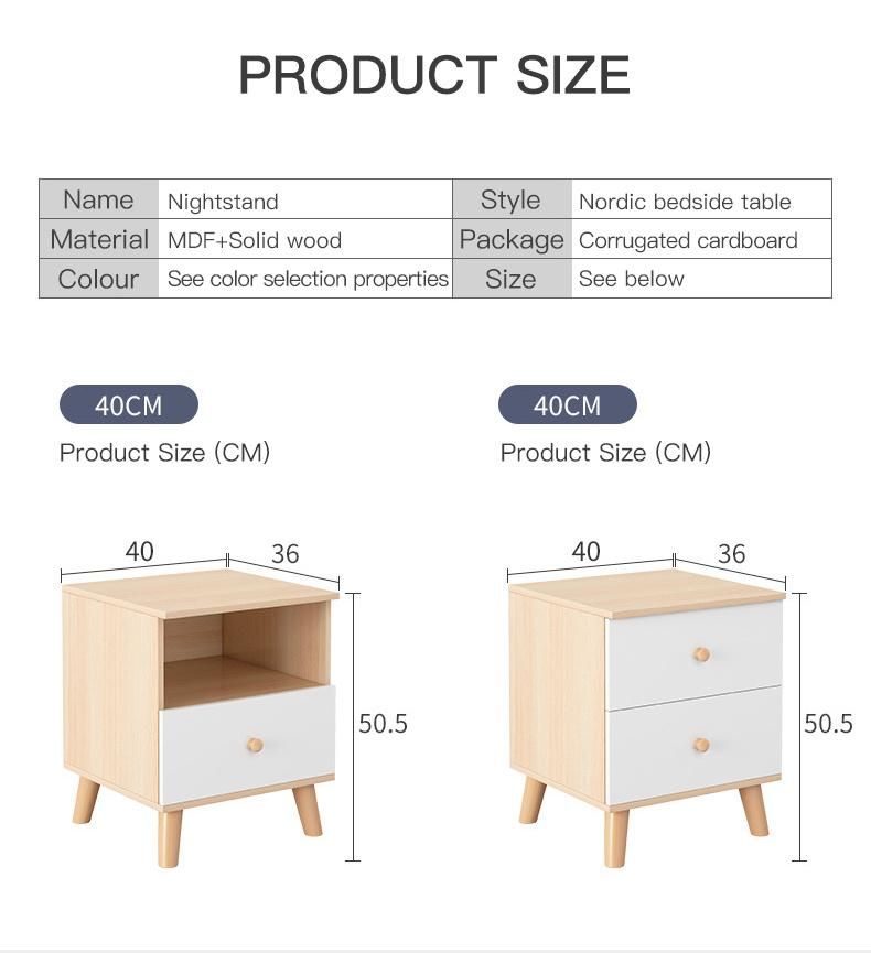 Modern Minimalist Nightstand Storage Cabinet Double Pumping Cabinet for Bedroom
