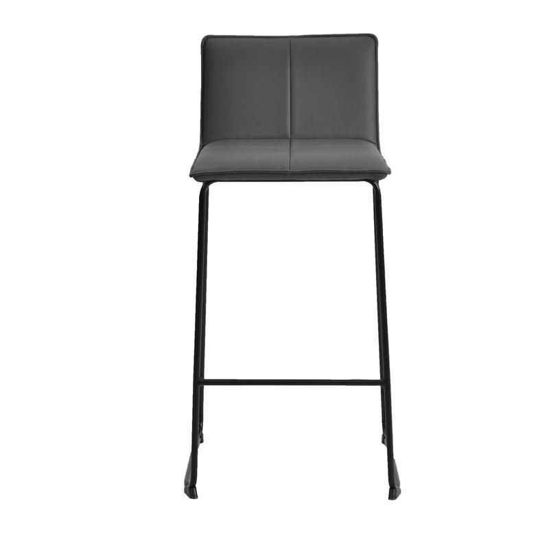 Modern Upholstered Pub Home Kitchen Seat Square PU Leather High Bar Chair Stool