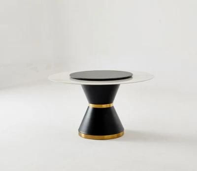 Modern Furniture Round Dining Table with Rock Plate