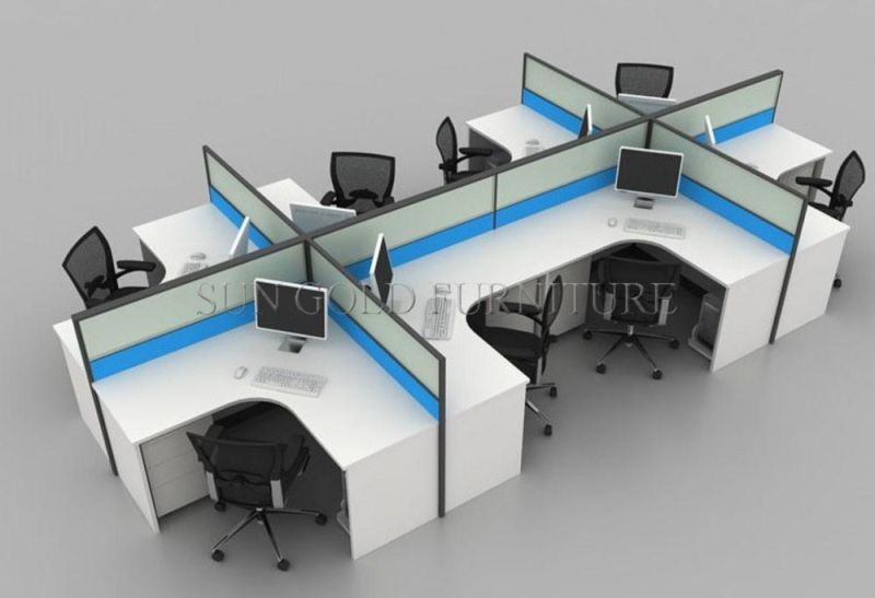 Modern Office Partition for 4 Persons Office Furniture Work Cubicle Partition Workstations