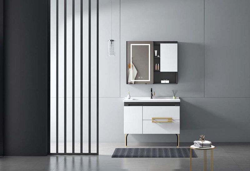 PVC Waterproof Storage Design Mirror Sink Bathroom Cabinet
