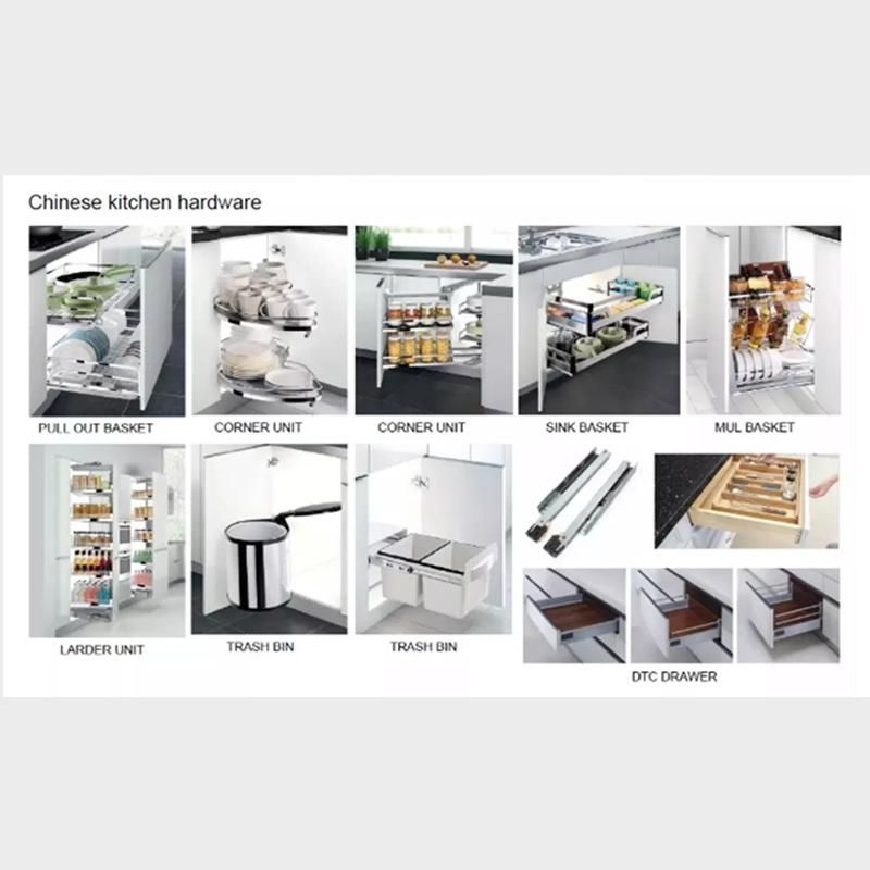 Strong Metal Handleless Kitchen Cabinet Aluminium Cabinet Kitchen