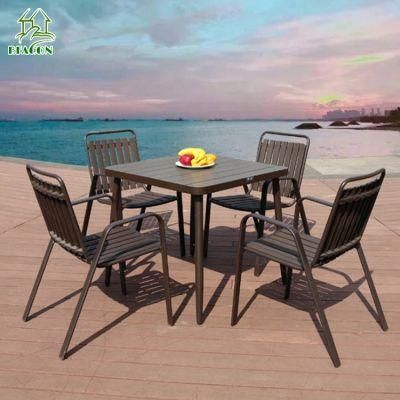 Modern Aluminum Frame Polywood Waterproof Table 4PCS Chairs Durable High Quality Outdoor Furniture Set