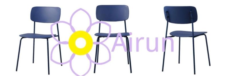 New Design PP/PU Seat Cafe Chair with Metal Legs Plastic Chair for Dining Hall Cheap Training Chair