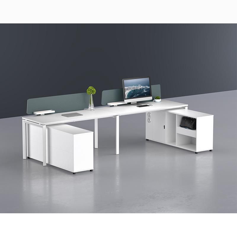 Modern White Office Furniture Two Seat Workstation Computer Office Desk