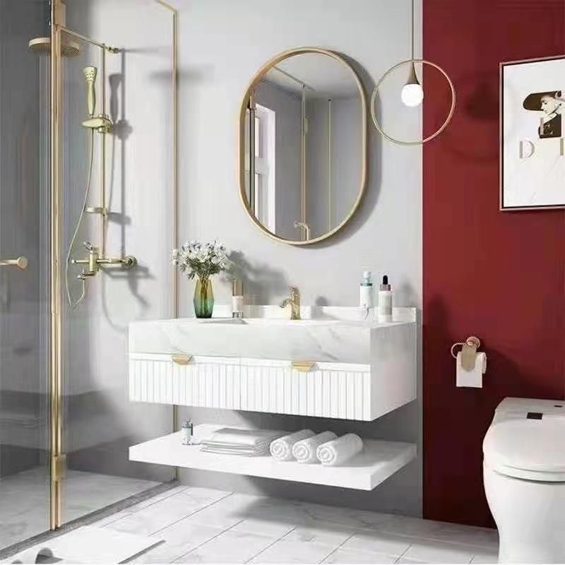 MDF Melamine Modern Customized ODM Hotel Modern Wall Bathroom Furniture