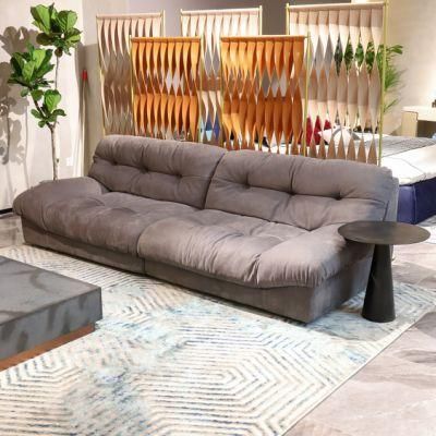 Italian Modern High Quality Solid Wood High Foam with Genuine Leather Coverage Living Room Cloud Sofa