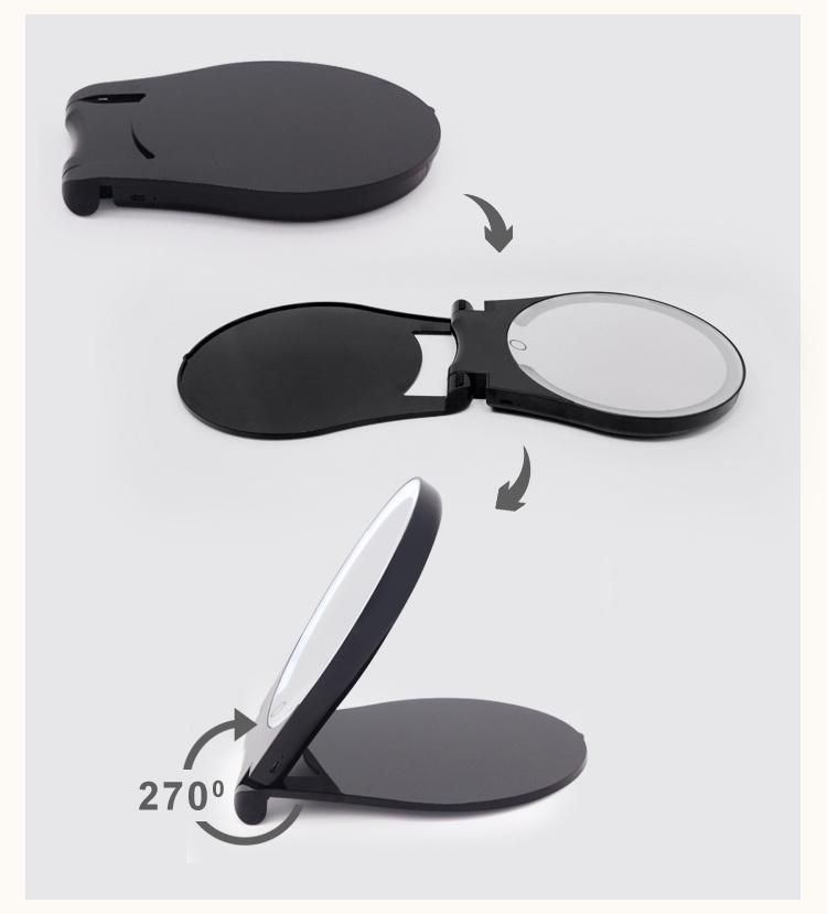 Slim Design Foldable High Definition LED Make up Mirror with Touch Sensor