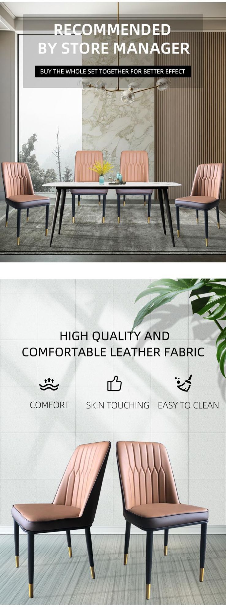Modern Restaurant Home Furniture Metal Hotel Dining Chairs