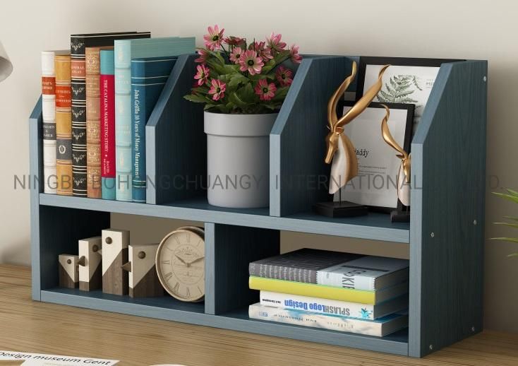Wooden Desk Organizer Bookcase Bookshelf with Drawer