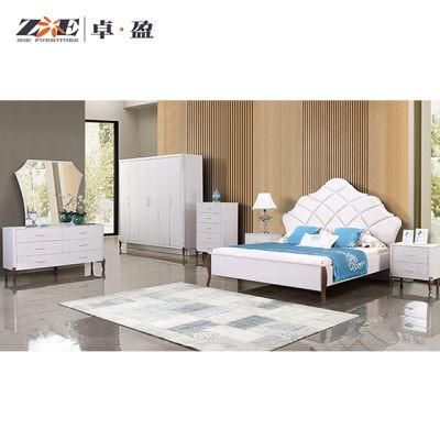 Hotel Room Furniture White Color Elegant King Bedroom Set