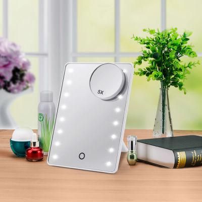 LED Fashion Cosmetic Mirror Foldable Desktop Lighted Makeup Tool Mirror
