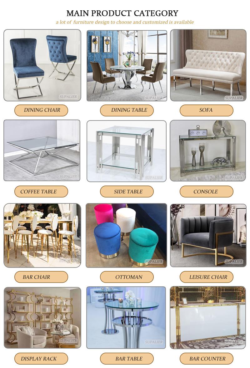 China Manufacture Stainless Steel Bar Table Furniture Set