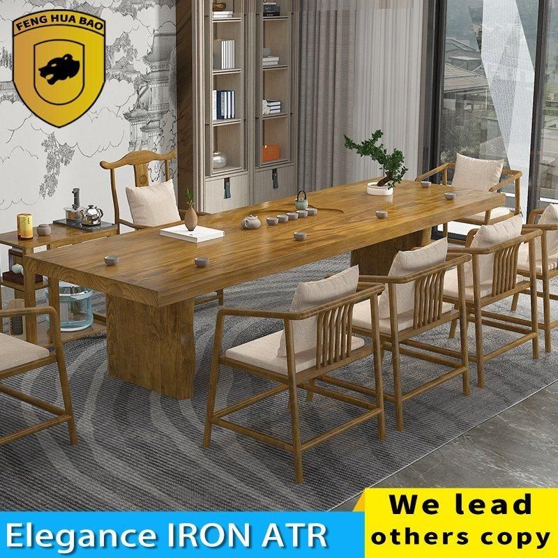 American Loft Iron Solid Wood Household Dining Table Coffee Shop Table Dessert Shop Modern Simple Dining Table Dining Room Furniture
