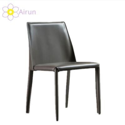 Home Furniture Nordic Italian Minimalist Light Luxury Dining Chair Simple Modern Small Apartment Cafe Hotel Leather Chair
