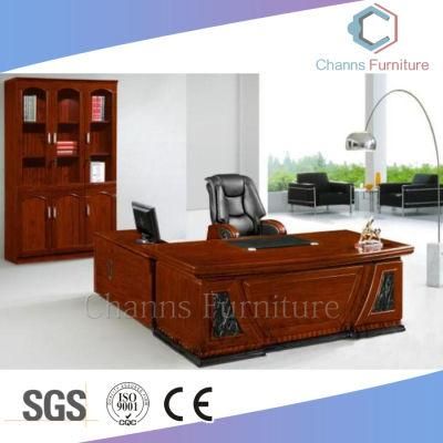 Popular Wood Veneer Desk Easy Installation Office Table Solid Wood Furniture (CAS-VA11)