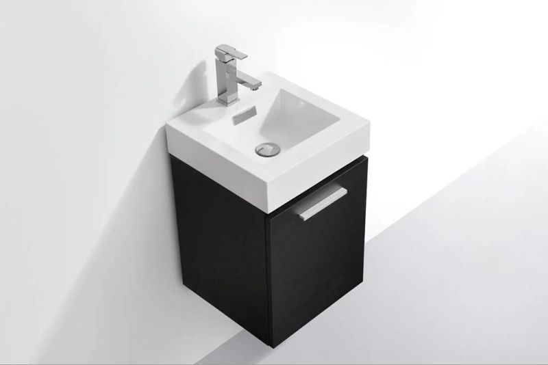 Home Black Integrated Single Sink Bathroom Vanity with Vitreous China Top