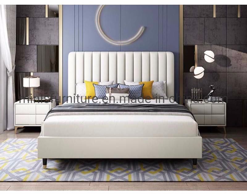 (MN-MB64) Modern Home/Hotel Fabric Double Bed with Gold Feet for Bedroom Furniture