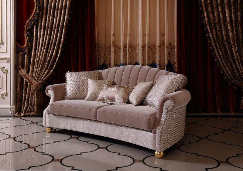 Chinese New Classical American Style Home Furniture Villa Hotel Living Room Luxury Fabric Sectional Sofa Furniture