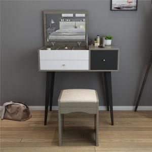 Wooden Computer Desk Dresser Dressing Table with Mirror Pine Legs