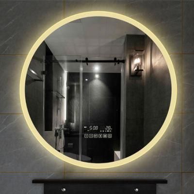 Make up Cosmetic Round Frameless Wall Mounted Illuminated LED Mirror with Touch Switch