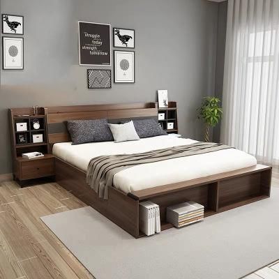 Chinese Factory Direct Modern Design Home Wooden Furniture Set Bedroom Bed