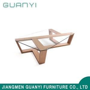 Commercial Modern Wooden Furniture Glass Coffee Table