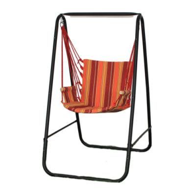 Outdoor Patio Garden Leisure Furniture Fabric Camping Hammock Metal Frame Swing Chair
