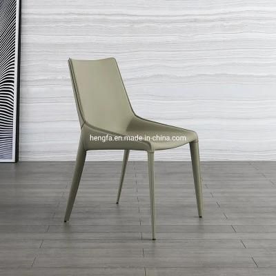 Modern Eestaurant Furniture Grey Leathe Rupholstered Dining Chairs of 4 Seat