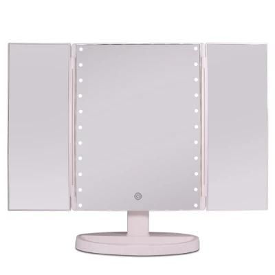 Countertop 3 Way Cosmetic Makeup Vanity Trifold LED Mirror