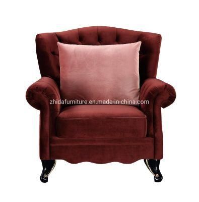 Chinese Factory Upholstery Classic Chair with Wood Leg