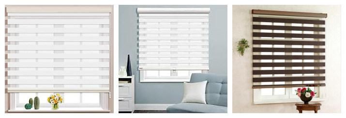 Manual / Motorized Zebra Blinds Home Decoration Roller Blinds