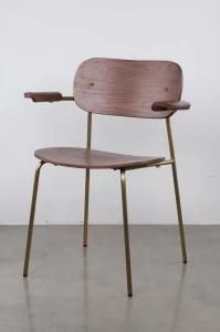 Modern New Metal Commercial Dining Chair with Armrest