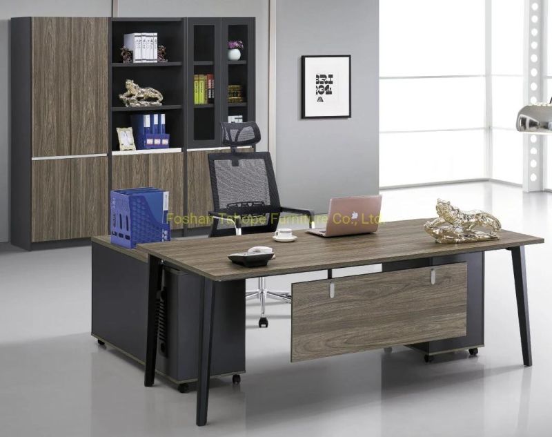 Steel Leg Modern Kind Office Furniture Melamine Manager Table