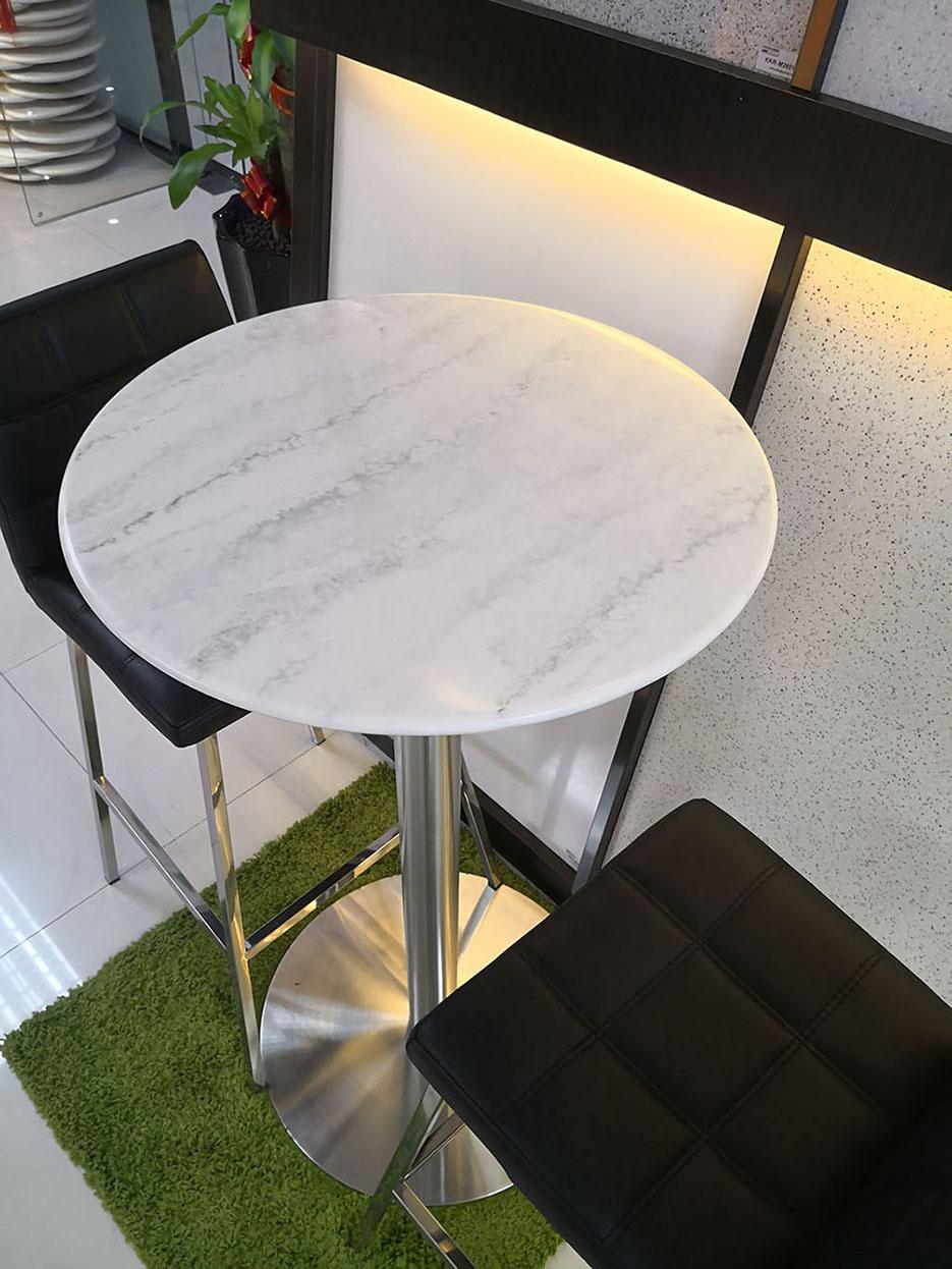 Kkr Stone Table Modern Bar Free-Standing Island Acrylic Solid Surface Bar Table