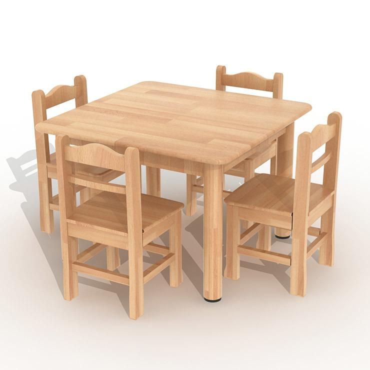 Round Solid Beech Table Children Furniture 60*60cm