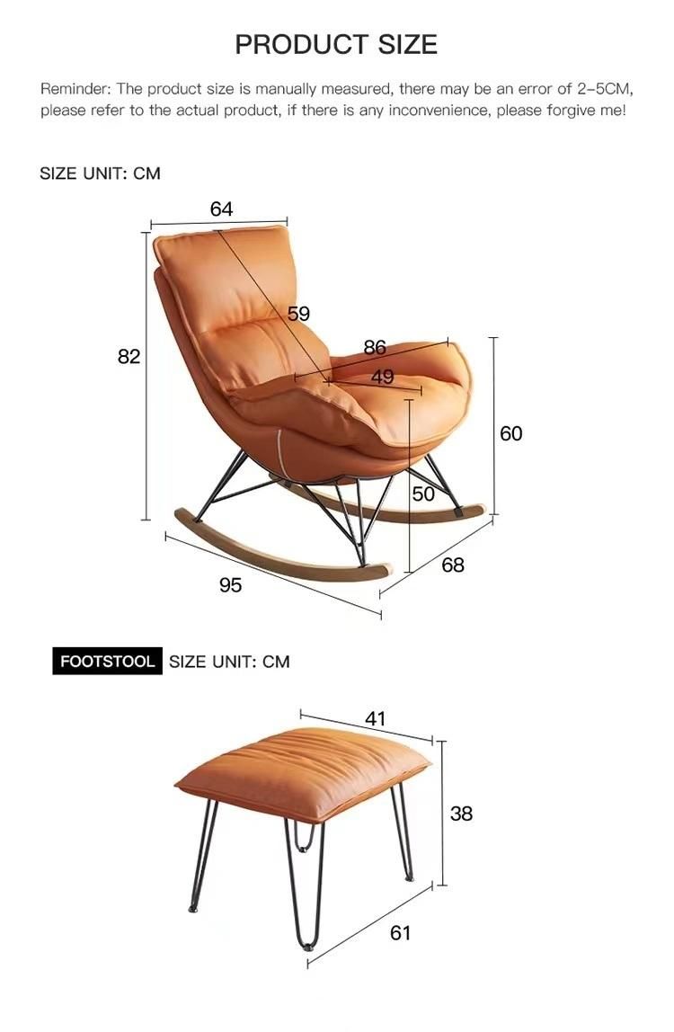 Luxury Comfortable Bedroom Furniture Velvet Leisure Leather Hotel Living Room Rocking Recliner Chairs
