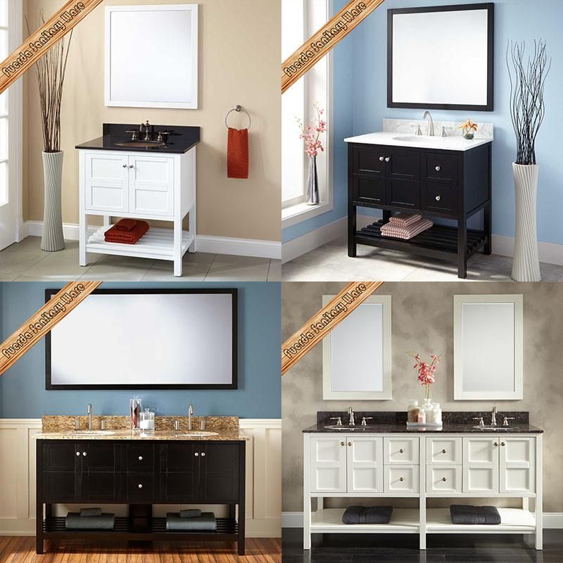 Fed-353 Top Quality White Finishing Solid Wood Bathroom Furniture