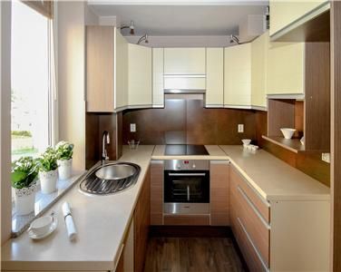 Customized U Shape Practical Freestanding Multifunctional Laminate Kitchen Cabinet
