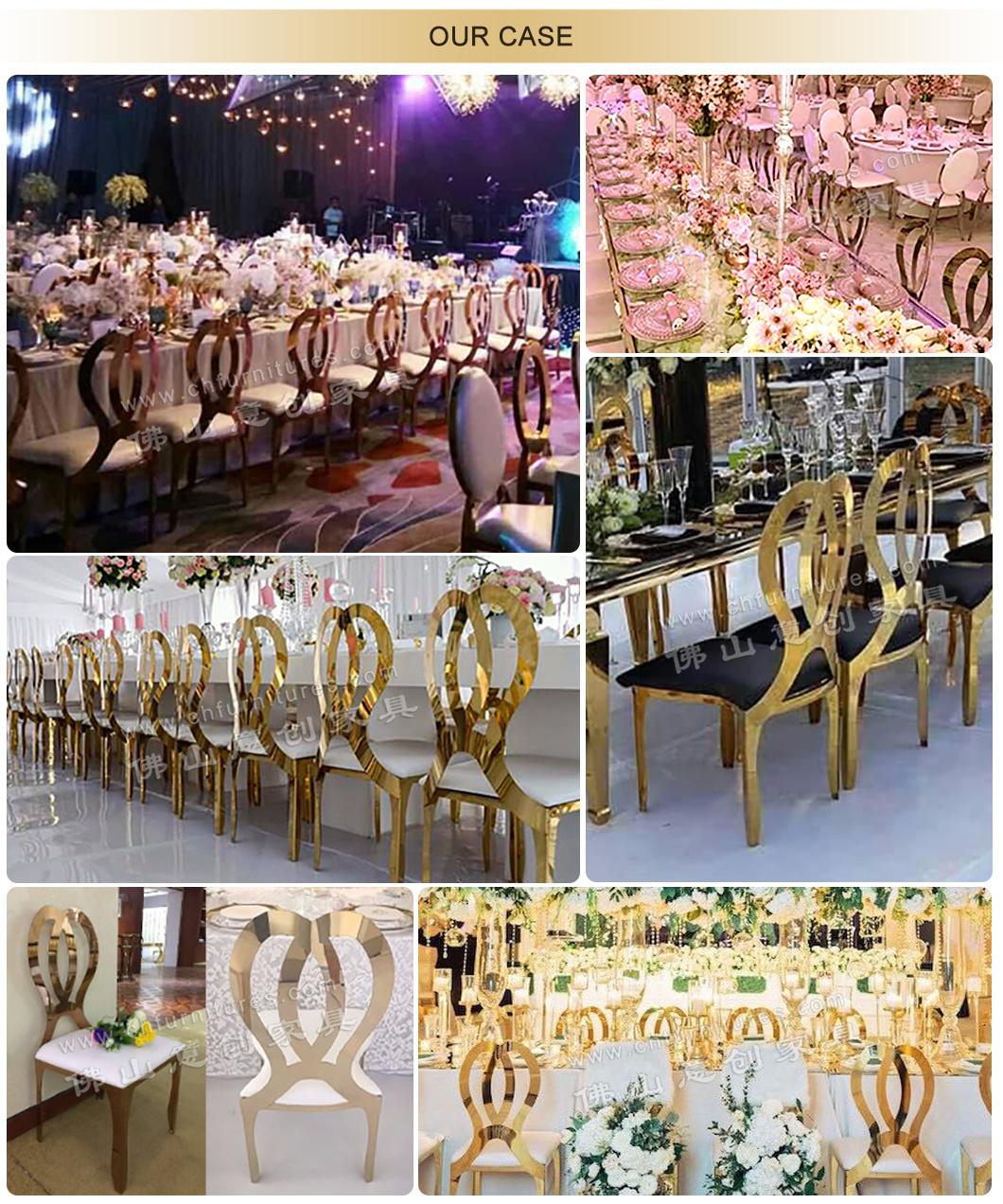Ycx-Ss25-02 Hot Sale Wedding Dining Infinity Silver Chair Stainless Steel