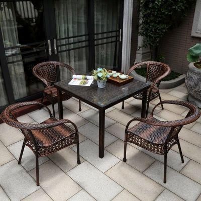 Modern Outdoor Garden Terrace Hotel Restaurant Home Rattan Table Chair Furniture