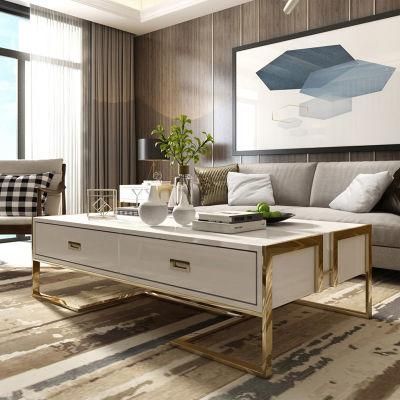 Modern Minimalist Stainless Steel Coffee Table Living Room Piano Paint Storage Tea Table Golden Coffee Table TV Cabinet Set